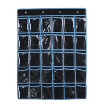 30 Grid Non-woven Transparent Mobile Phone Hanging Bag(Black)