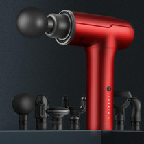 BG-128 6-speed Mini Convenient Massage Gun With 6 Massage Heads,CN Plug(Red)