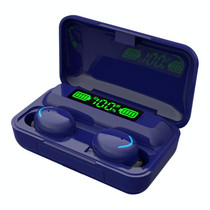 F9-5C Macaron Series LED Light + Digital Display Noise Reduction Bluetooth Earphone(Dark Blue)