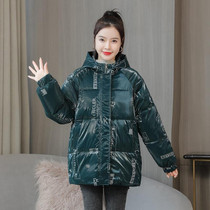 Glossy Loose Down Padded Jacket (Color:Green Size:L)