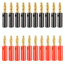 A6546 20 in 1 Car Red and Black Cover Gold-plated 4mm Banana Head Audio Plug