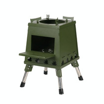 Outdoor Camping Folding Portable Barbecue Wood Stove, Size: Large (Green)