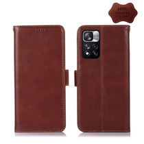 For Xiaomi Redmi Note 11 Pro 4G / 5G Global Crazy Horse Top Layer Cowhide Leather Phone Case(Brown)