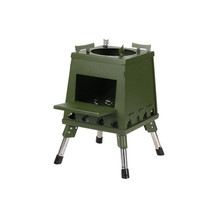 Outdoor Camping Folding Portable Barbecue Wood Stove, Size: Small (Green)