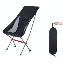 Camping Leisure Fishing Aluminum Alloy Portable Folding Chair, Size:Large(Black)