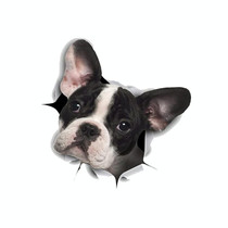 Personality Puppy 3D Car Stickers Waterproof Car Body Block Scratches Simulation Stickers(Big Ear Dog)