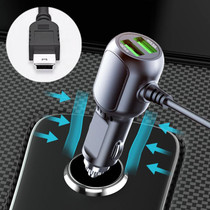 JY-1904 Car Charger Fast Charging Step-Down Line Mini USB Straight(Double Drive)