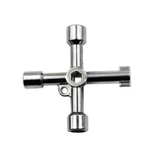 4 PCS Elevator Water Meter Valve Cross Key Inner Triangle Wrench, Style: D Silver Center Six-side/Square Hole