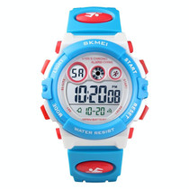 SKMEI 1451 LED Digital Stopwatch Chronograph Luminous Children Sports Electronic Watch(White Shell Blue Circle)