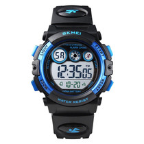 SKMEI 1451 LED Digital Stopwatch Chronograph Luminous Children Sports Electronic Watch(Black Shell Blue Circle)