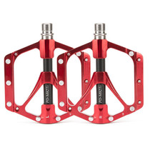 PROMEND PD-M82-TI 1 Pair Mountain Bicycle Titanium Alloy Shaft 3-Bearings Wide Pedals (Red)