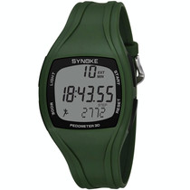 SYNOKE 9105 Multifunctional Sports Time Record Waterproof Pedometer Electronic Watch(Army Green)
