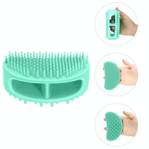 Pet Cleaning Silicone Bath Brush Pet Massage Cleaning Brush(Teal Green)