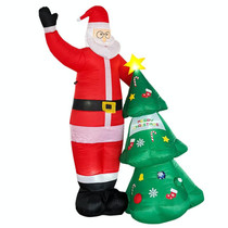 Santa Claus Christmas Tree Snowman Inflatable LED Luminous Christmas Ornaments, US Plug(QM0102-2.5M)