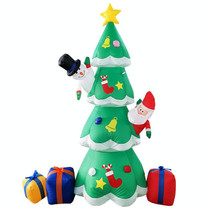 Santa Claus Christmas Tree Snowman Inflatable LED Luminous Christmas Ornaments, US Plug(QM0203-2.1M)