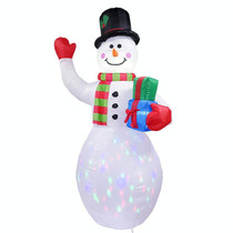 Santa Claus Christmas Tree Snowman Inflatable LED Luminous Christmas Ornaments, US Plug(QM0002-2.4M)