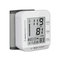 JZ-251A Household Automatic Electronic Sphygmomanometer Smart Wrist Blood Pressure Meter, Shape: Voice Broadcast(Full White)