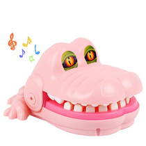 Spoof Bite Finger Toy Parent-Child Game Tricky Props, Style: 6692 Music Crocodile-Pink