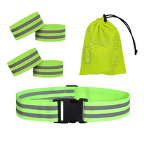 Reflective Elastic Band Suit Night Running Construction Site Traffic Safety Reflective Equipment,Style: 1 Belt+4 Arm Strap+Storage Bag
