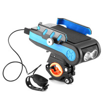 BG-2021 Bicycle Front Light 4 In 1 Mobile Phone Holder Horn Light Mountain Bike Front Light, Colour: 2400 MAH Blue