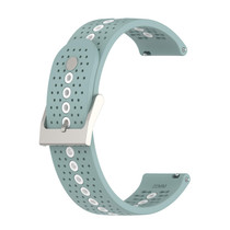 For Suunto 9 Peak Universal Colorful Hole Silicone Watch Band(Rock Cyan White)