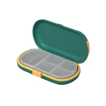 2 PCS HW073 Portable Pill Box Cut Medicine Large-capacity Storage Box Travel Compartment Sealed Small Medicine Box(Green)