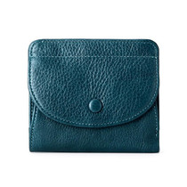 Leather Coin Bag Small Portable Wallet Mini Card Package(Blue)