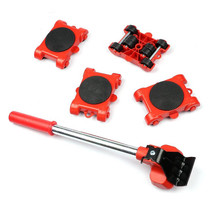 5 PCS / Set Mover Adjustable Height Moving Tool Set With Pry Type Heavy Furniture Moving Roller