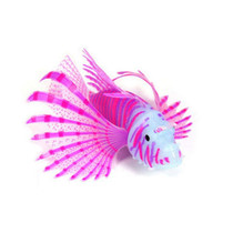 2 PCS Fish Tank Landscaping Ornament Silicone Nightlight Simulation Colorful Lion Fish(Purple)