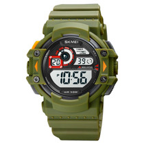 SKMEI 1778 Multifunction Dual Time Digital Display LED Luminous Men Sports Electronic Watch(Army Green)