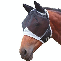 Elastic Breathable Horse Mask Anti-Mosquito And Insect-Proof Cover, Specification: L:80x114x45cm(Black)