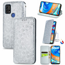 For UMIDIGI A9 Blooming Mandala Embossed Pattern Magnetic Horizontal Flip Leather Case with Holder & Card Slots & Wallet(Gray)