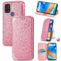 For UMIDIGI A9 Blooming Mandala Embossed Pattern Magnetic Horizontal Flip Leather Case with Holder & Card Slots & Wallet(Pink)