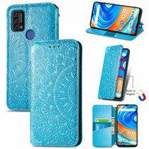 For UMIDIGI A9 Blooming Mandala Embossed Pattern Magnetic Horizontal Flip Leather Case with Holder & Card Slots & Wallet(Blue)