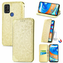 For UMIDIGI A9 Blooming Mandala Embossed Pattern Magnetic Horizontal Flip Leather Case with Holder & Card Slots & Wallet(Yellow)