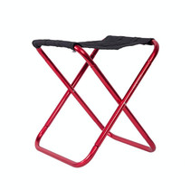 Outdoor Portable Camping Folding Chair 7075 Aluminum Alloy Fishing Barbecue Stool, Size: 24.5x22.5x27cm(Red)