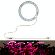 LED Plant Growth Lamp Full Spectroscopy Intelligent Timing Indoor Fill Light Ring Plant Lamp, Power: One Head(Pink Light)