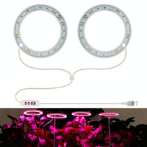 LED Plant Growth Lamp Full Spectroscopy Intelligent Timing Indoor Fill Light Ring Plant Lamp, Power: Two Head(Pink Light)