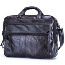 9912 15.6 Inch Portable Business Computer Bag Men Fashion Briefcase(Oil Dark Coffee)