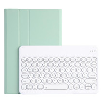 For Lenovo Pad Pro 11.5 inch 2021 TB-J716F / Tab P11 Pro 11.5 inch TB-J706F YAM13 Backlight Style Lambskin Texture Detachable Round Keycap Bluetooth Keyboard Leather Tablet Case with Holder(Light Green)