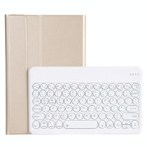 For Lenovo Pad Pro 11.5 inch 2021 TB-J716F / Tab P11 Pro 11.5 inch TB-J706F YAM13 Backlight Style Lambskin Texture Detachable Round Keycap Bluetooth Keyboard Leather Tablet Case with Holder(Gold)