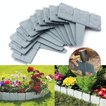10 PCS Imitation Stone Fence Garden Outdoor Gardening Lawn Plastic Isolation PP Fence Simple Splicable Fence(Gray)
