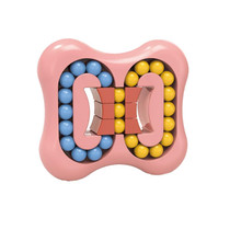 4 PCS  Rotating Magic Beans Decompression Educational Toys Children Fingertip Magic Cube Toys(Square Pink)