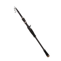 Carbon Telescopic Luya Rod Short Section Fishing Throwing Rod, Length: 2.4m(Curved Handle)