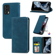 For Meizu 18 Retro Skin Feel Business Magnetic Horizontal Flip Leather Case With Holder & Card Slots & Wallet & Photo Frame(Blue)