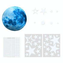 2 Packs AFG3303 Home Decoration Luminous Stars Moon PVC Stickers, Specification: 435PCS+30cm Moon (Blue)