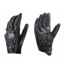 BSDDP A0102 Leather Full Finger Locomotive Gloves Racing Anti-Fall Breathable Touch Screen Gloves, Size: L(Breathable)