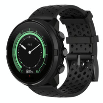 For Suunto 9 Breathable Silicone Watch Band, Exclude the Subject(Black)