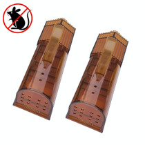 2 PCS  Large Plastic Mousetrap Mouse Cage Pedal Trap(Brown)