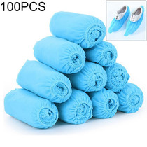100 PCS 400g Disposable Shoe Covers For Kids Indoor Cleaning Floor Thicken Non-Woven Fabric Overshoes(Baby Blue)